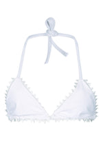 White Halter Neck Triangle Bikini Top 1