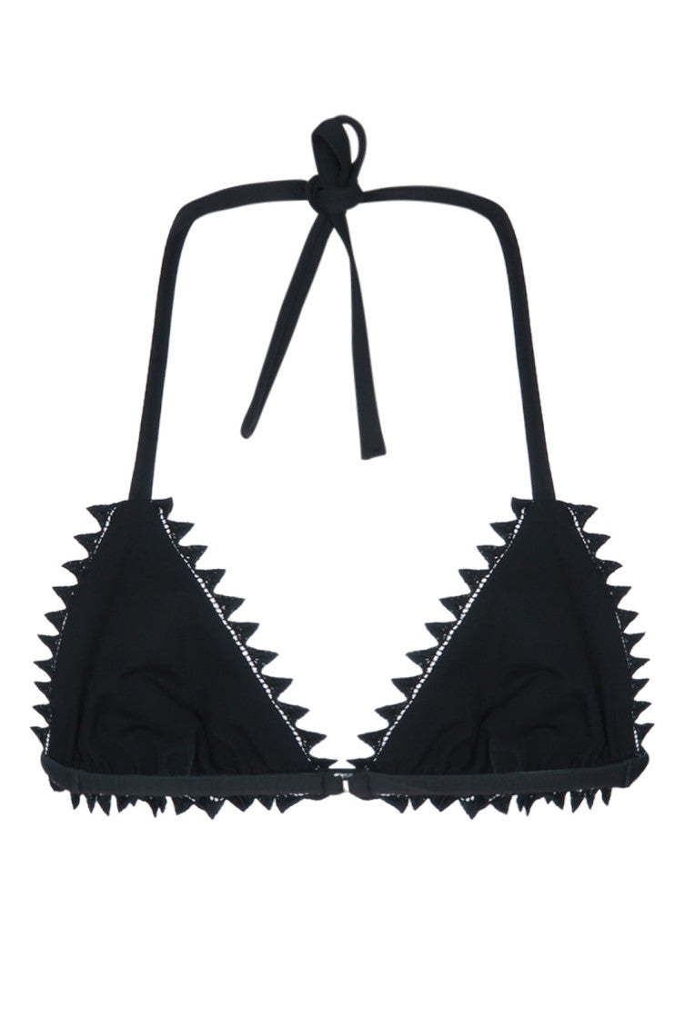 Black Halter Neck Triangle Bikini Top 2