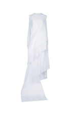 White Ruffled Asymmetric Dress 1