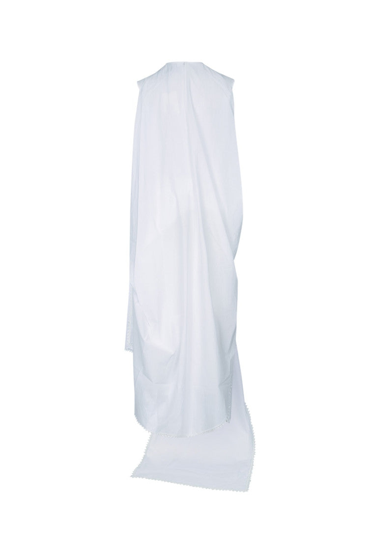 White Ruffled Asymmetric Dress 2