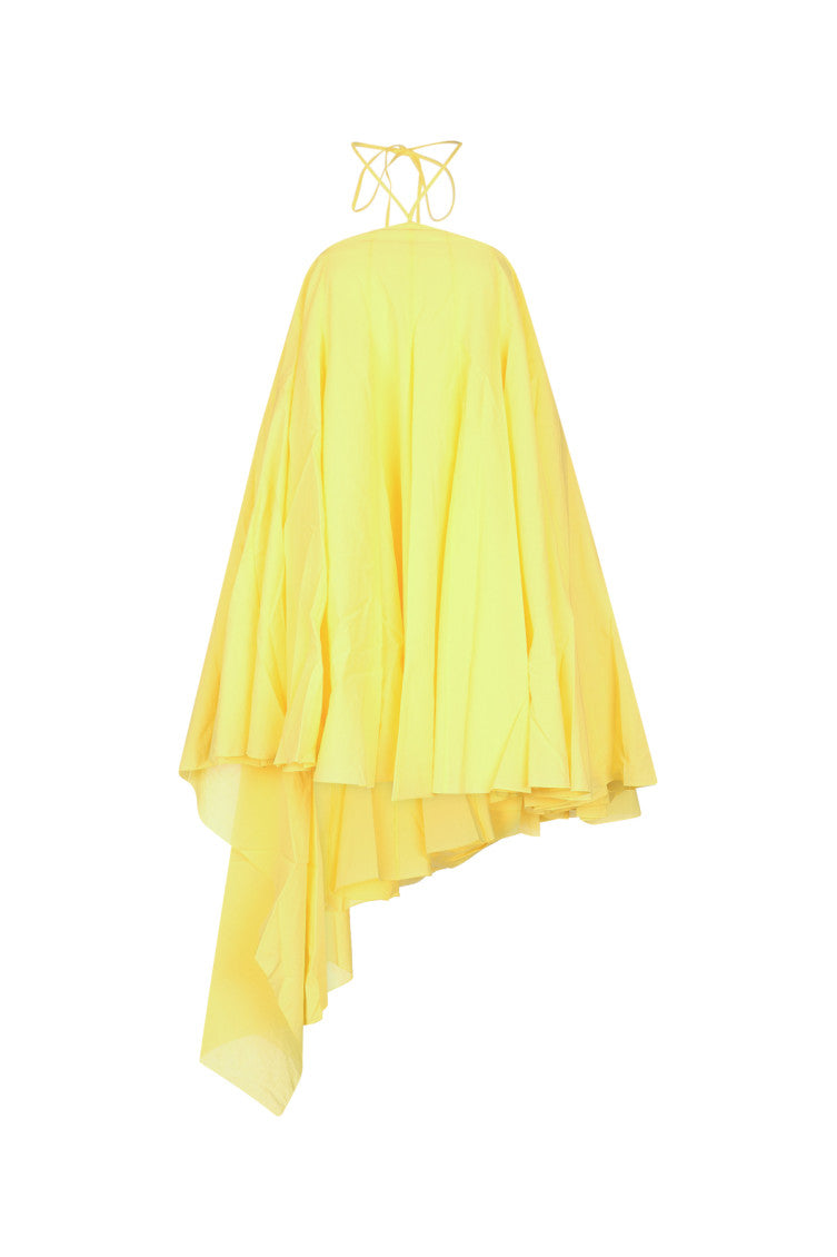 Yellow Asymmetrical Robe Dress 1