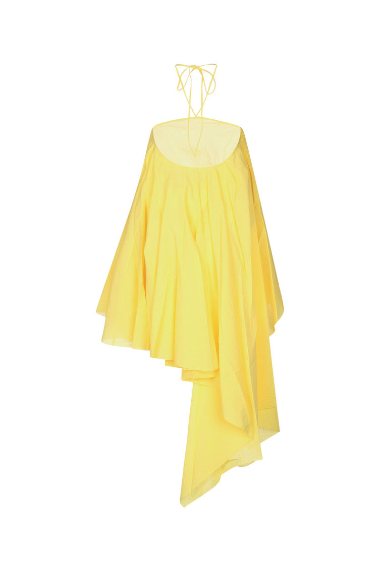 Yellow Asymmetrical Robe Dress 2
