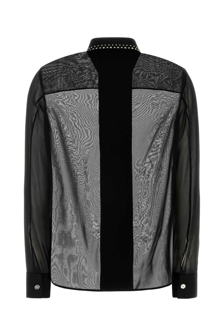 Black Embellished Sheer Finish Shirt 2