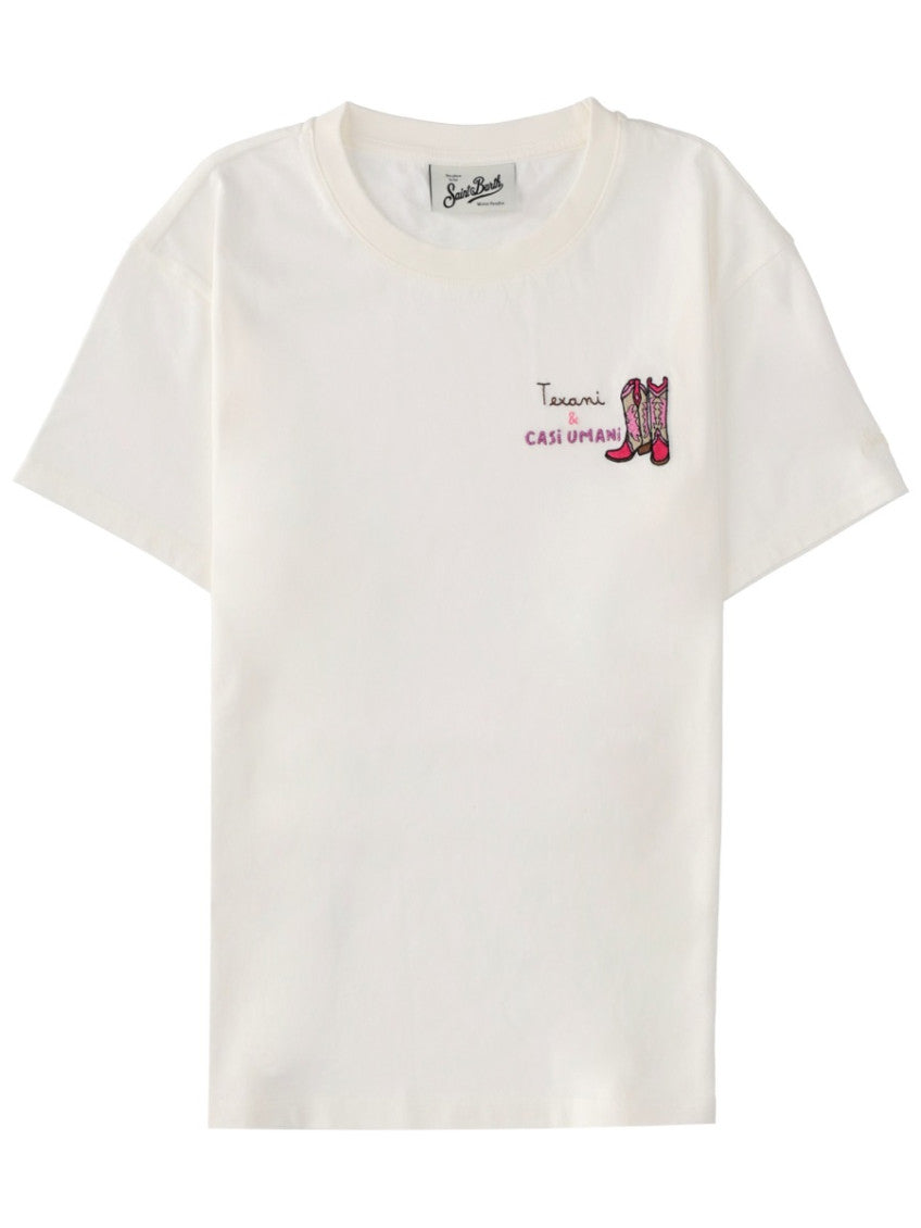 White Graphic Crew Neck T-Shirt 1