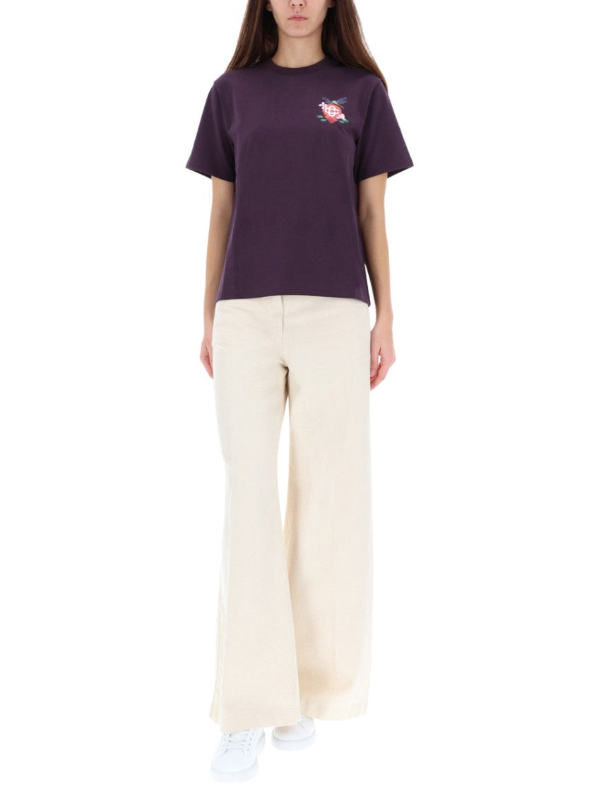 Purple Graphic Crew Neck T-Shirt 3