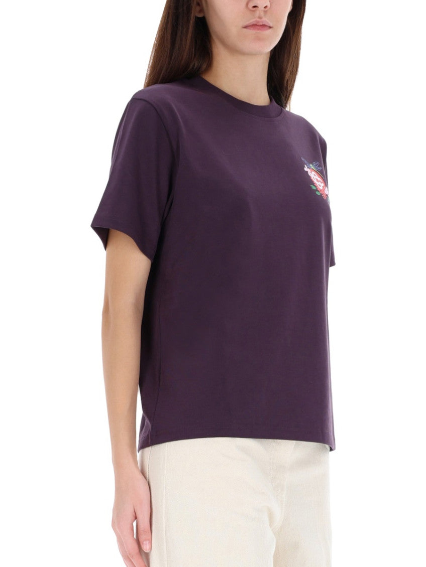 Purple Graphic Crew Neck T-Shirt 4