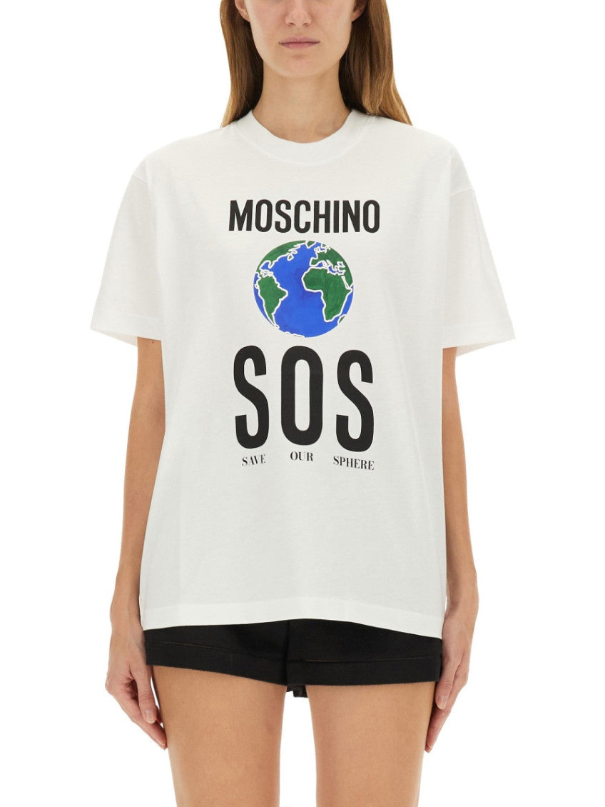 White Graphic Crew Neck T-Shirt 1
