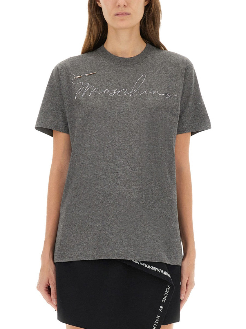 Grey Logo Crew Neck T-Shirt 1