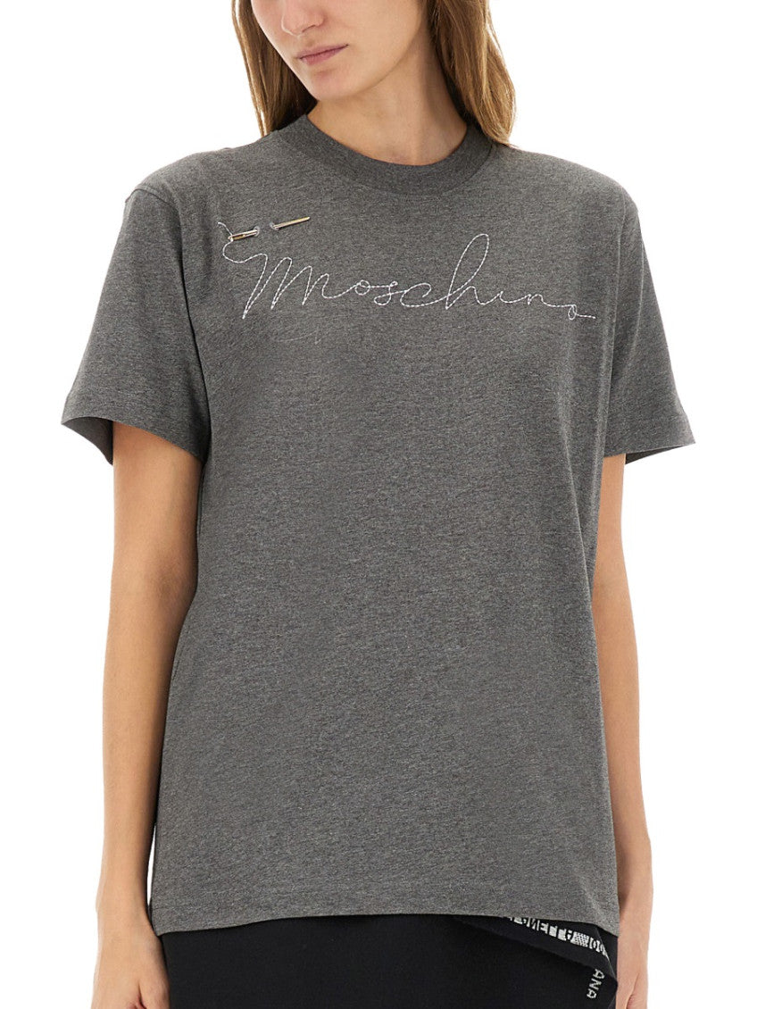 Grey Logo Crew Neck T-Shirt 4