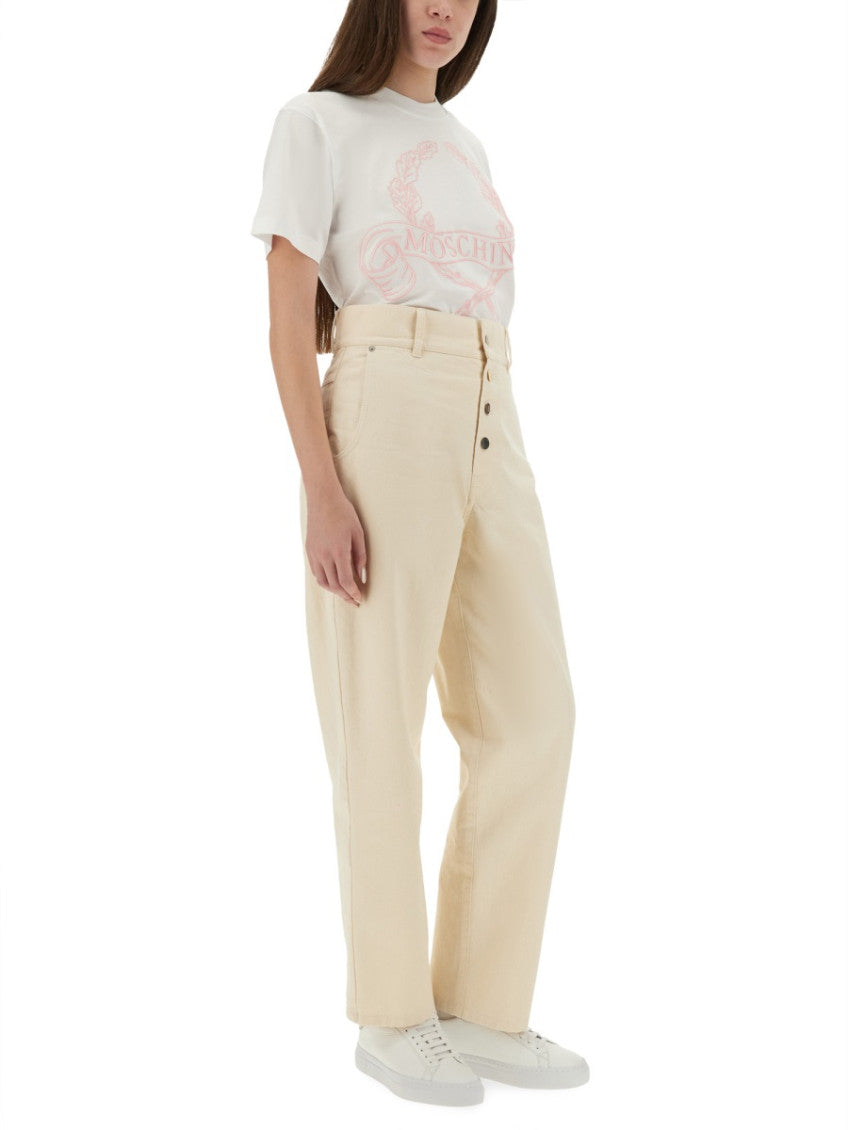 White Single Graphic Crew Neck T-Shirt 4