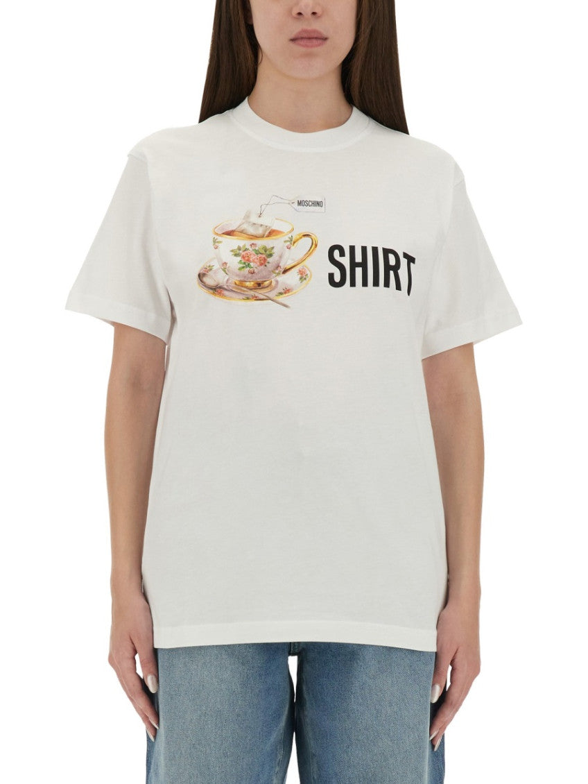 White Graphic Crew Neck T-Shirt 1