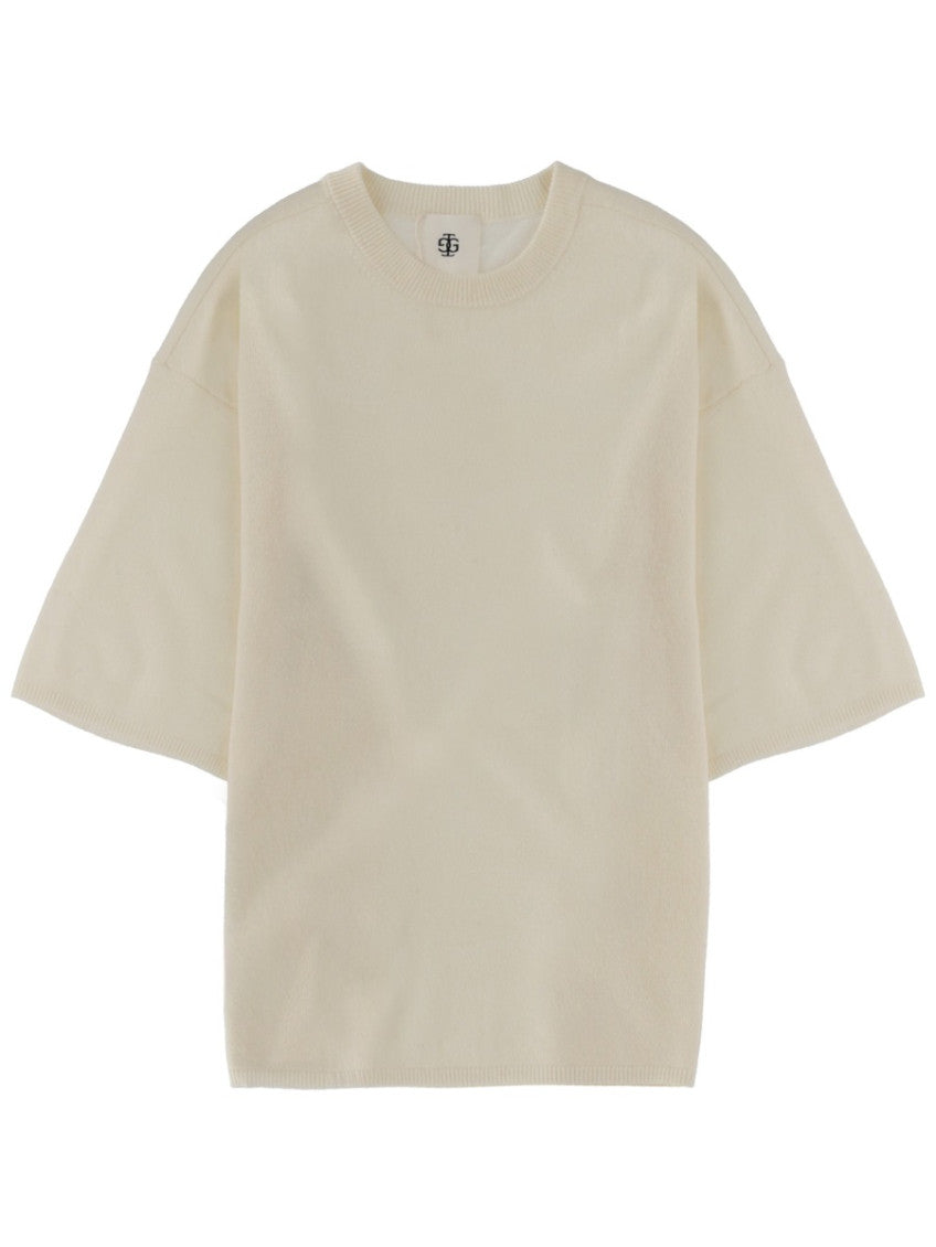 Beige Solid Crew Neck T-Shirt 1