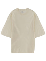Beige Solid Crew Neck T-Shirt 1