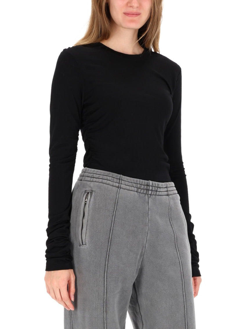 Black Solid Crew Neck T-Shirt 3