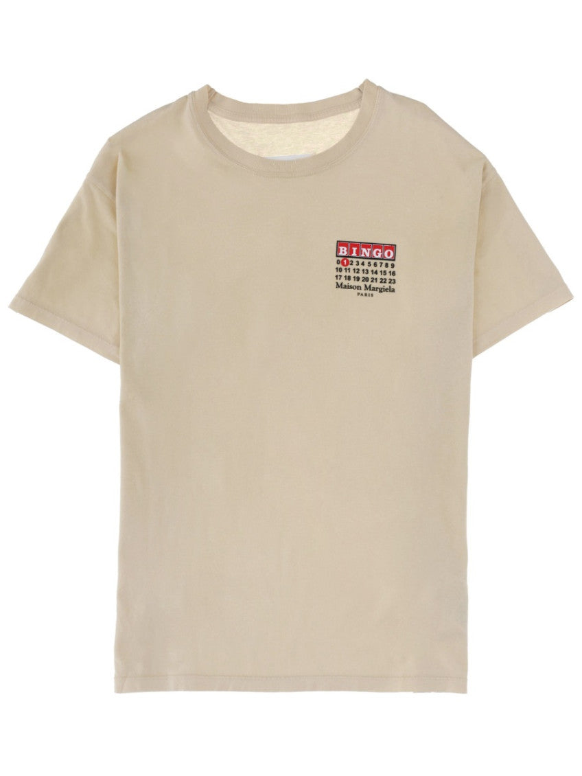 Beige Graphic Crew Neck T-Shirt 1