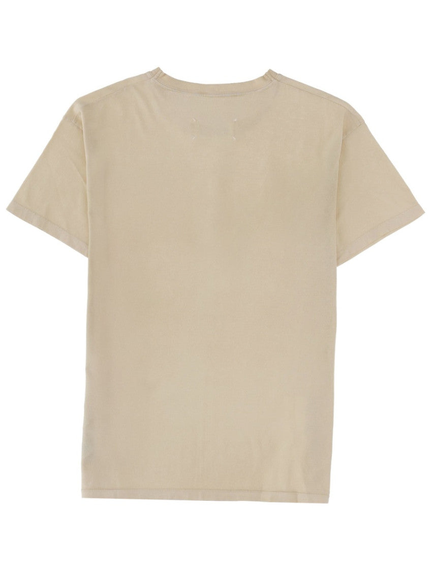 Beige Graphic Crew Neck T-Shirt 2