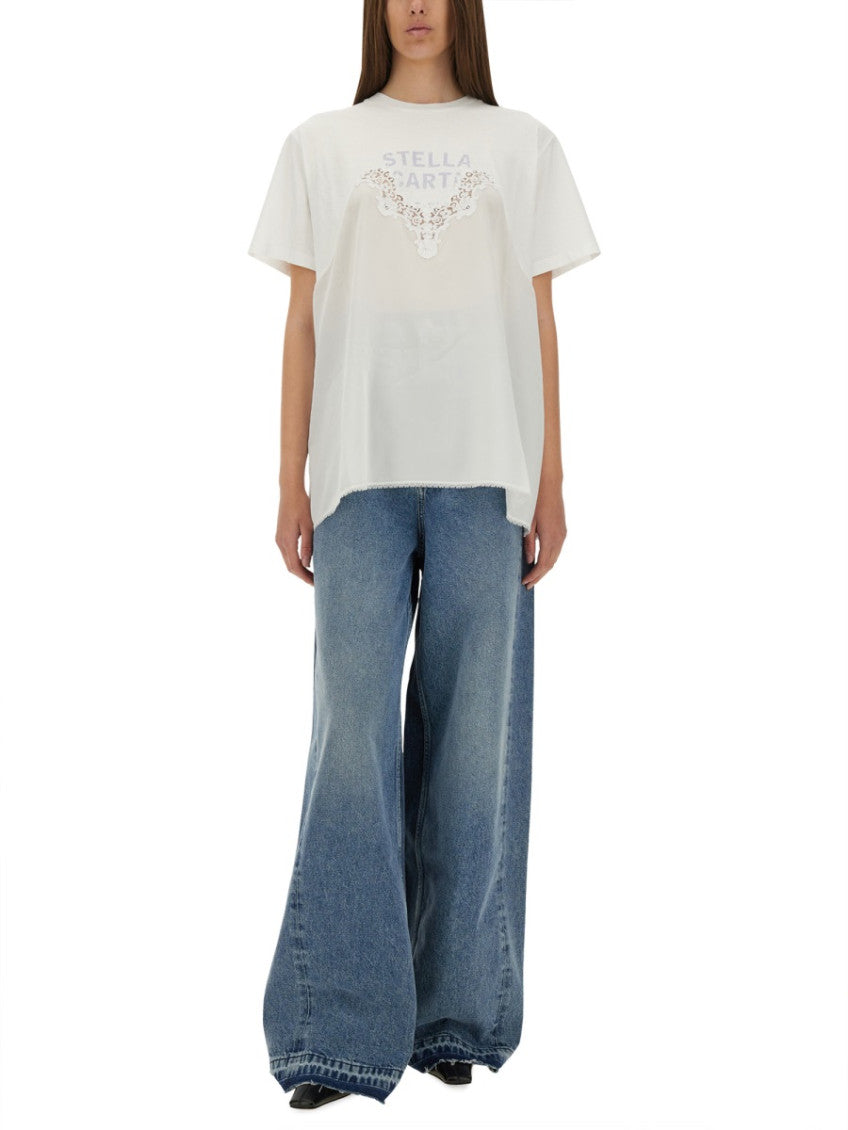 White Logo Crew Neck T-Shirt 4
