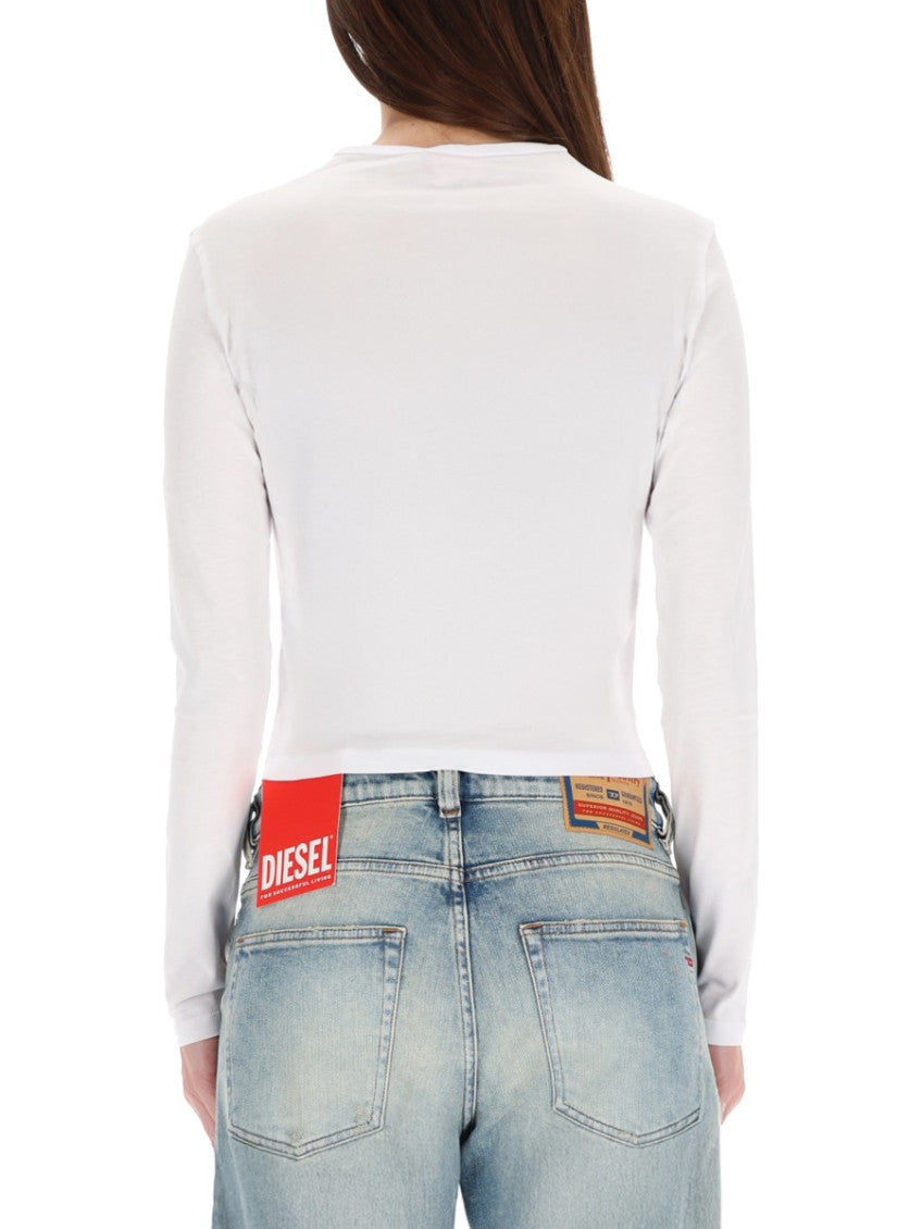 White Solid Round Neck T-Shirt 2