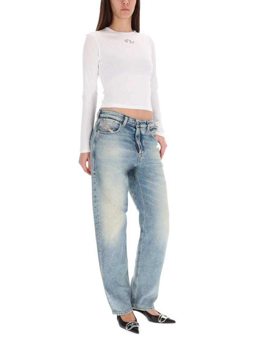 White Solid Round Neck T-Shirt 4