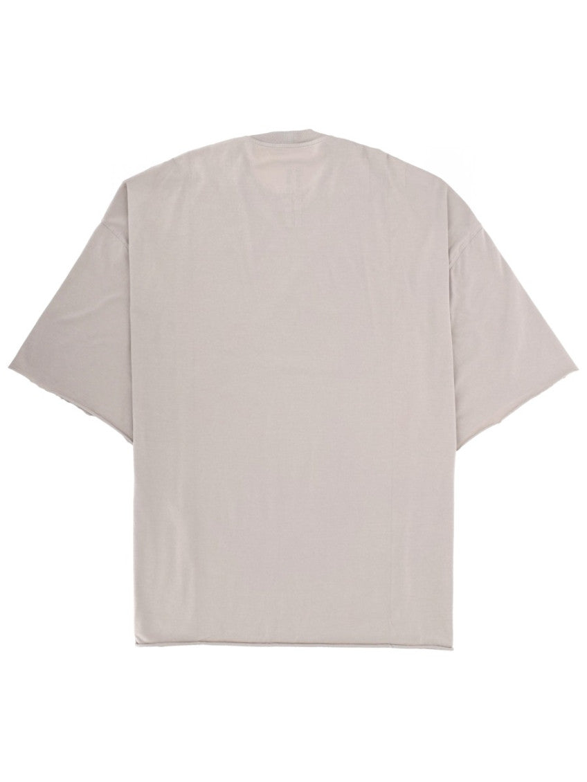Beige Solid Crew Neck T-Shirt 2
