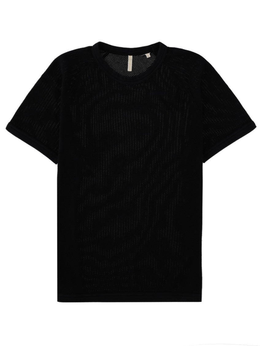Black Perforated Crew Neck T-Shirt 1