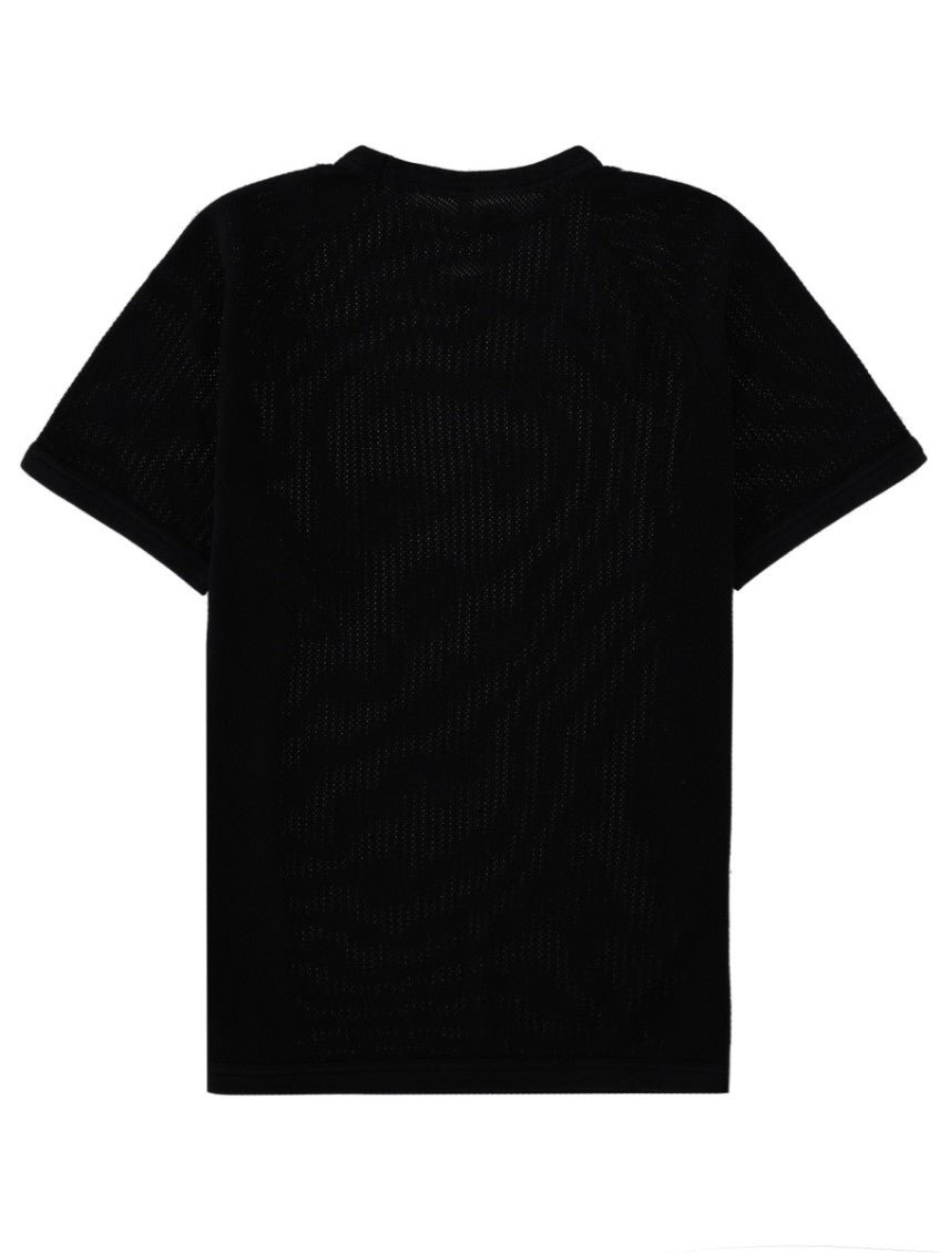 Black Perforated Crew Neck T-Shirt 2