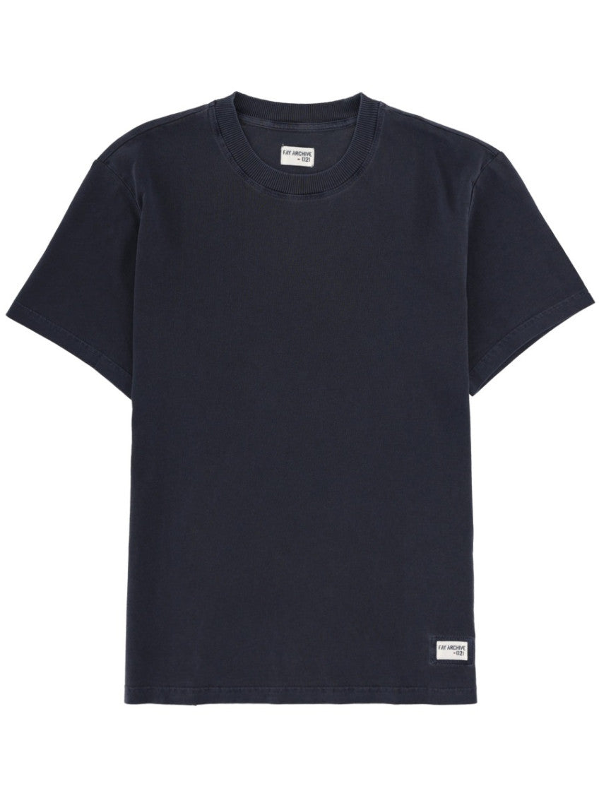 Blue Solid Crew Neck T-Shirt 1
