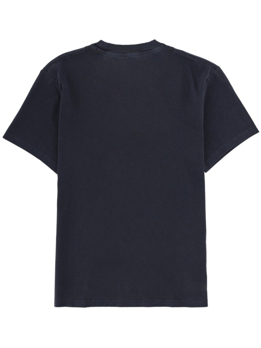 Blue Solid Crew Neck T-Shirt 2