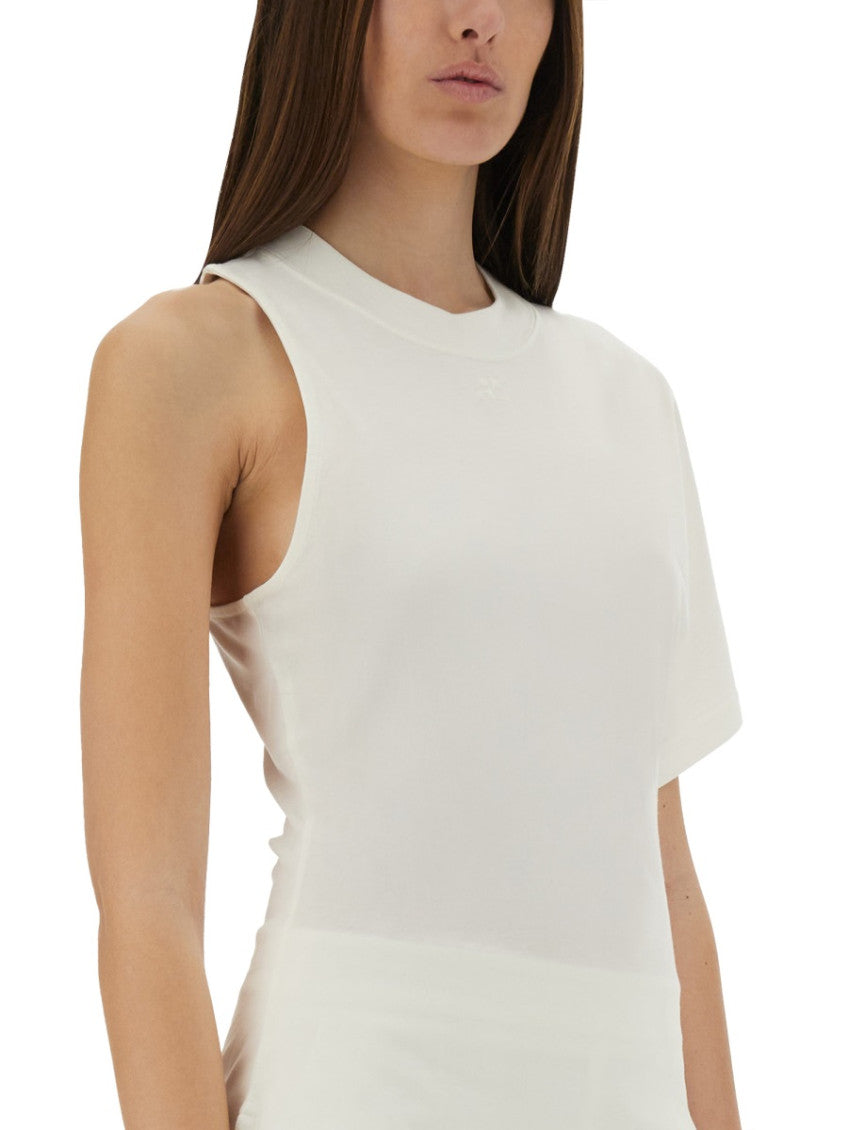 White Solid One Shoulder T-Shirt 3