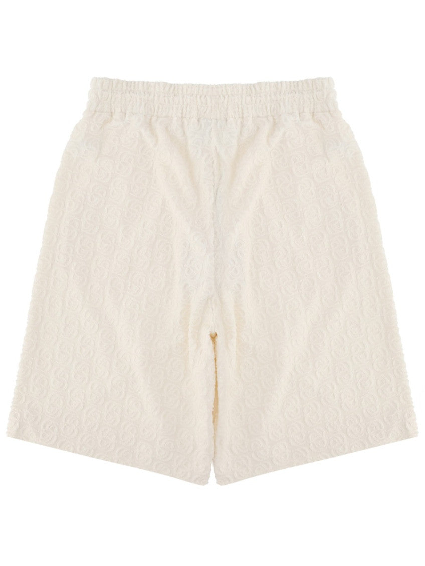 White Textured Shorts 6