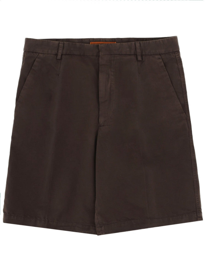 Brown Solid Shorts 1