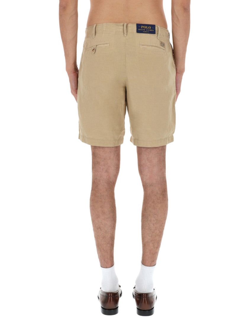 Beige Solid Shorts 4