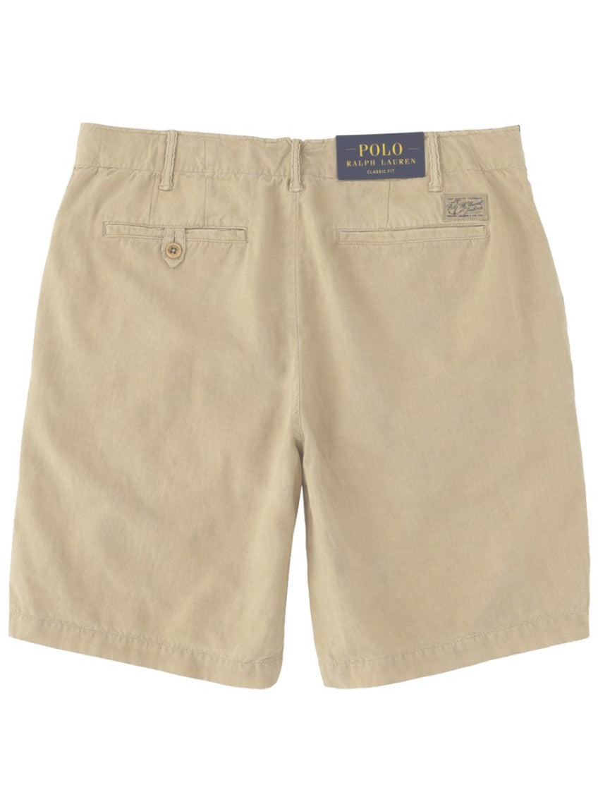 Beige Solid Shorts 6