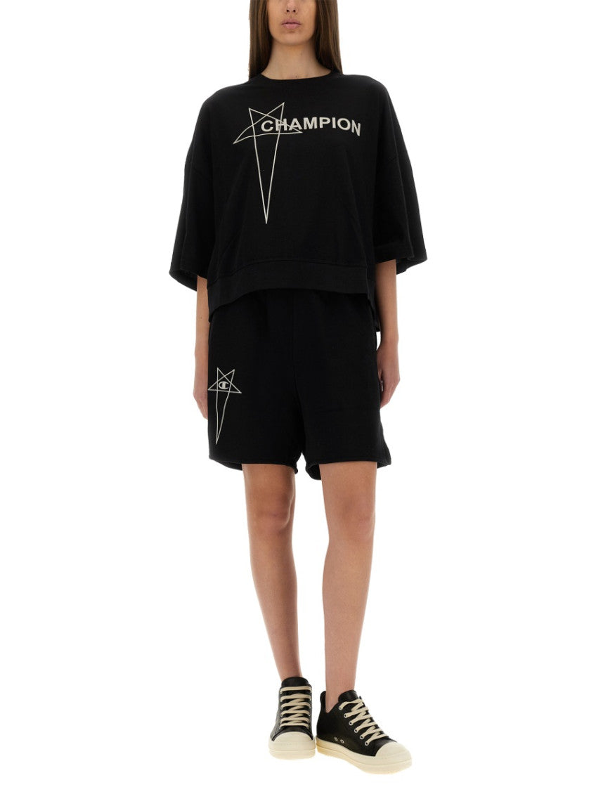 Black Graphic Round Neck T-Shirt 4