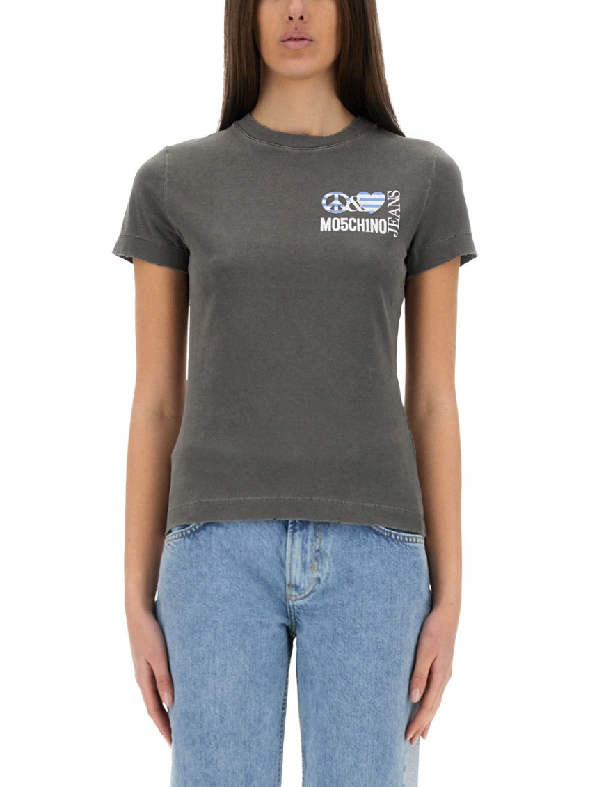 Dark Grey Logo Crew Neck T-Shirt 1