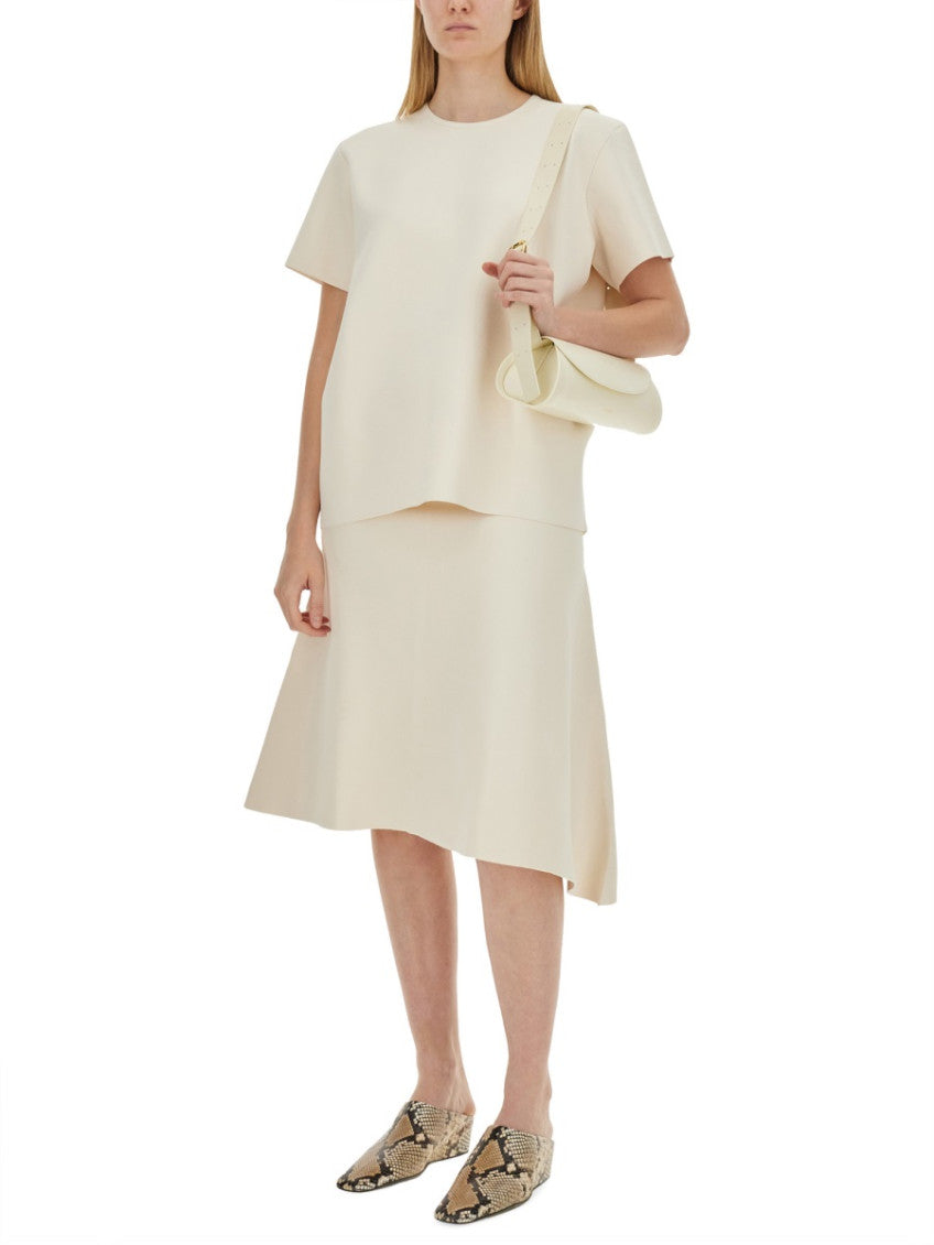 Beige Solid Round Neck T-Shirt 4