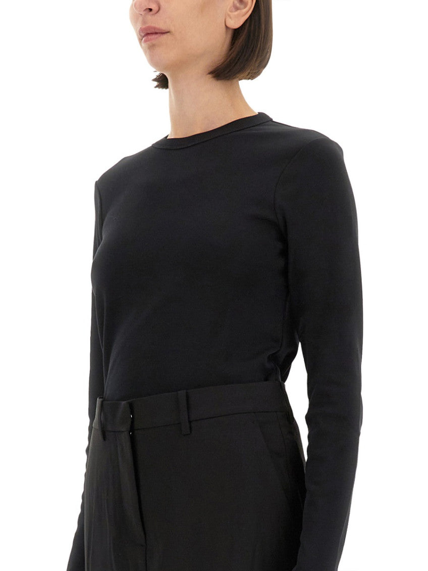 Black Solid Crew Neck T-Shirt 3