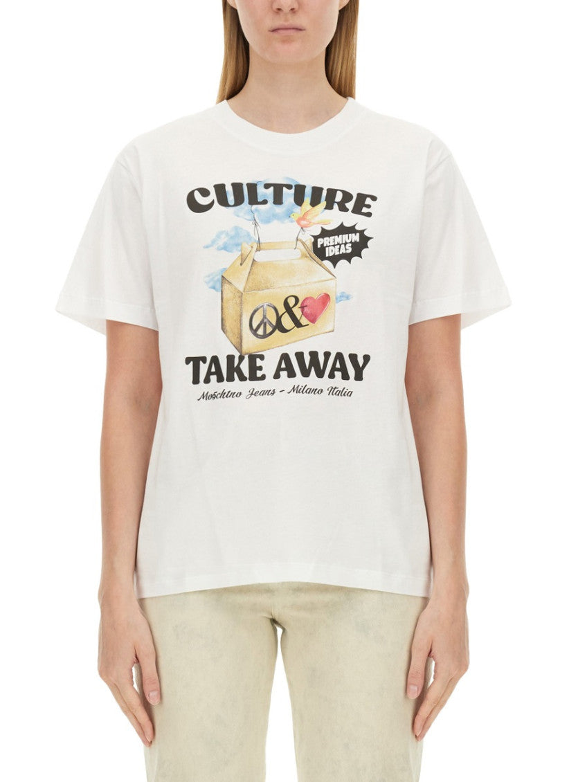 White Graphic Crew Neck T-Shirt 1