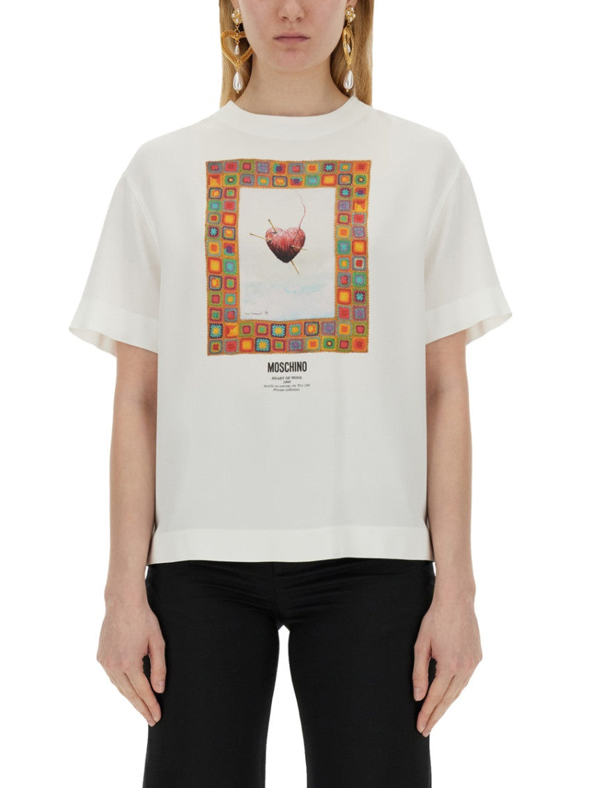 White Graphic Crew Neck T-Shirt 1