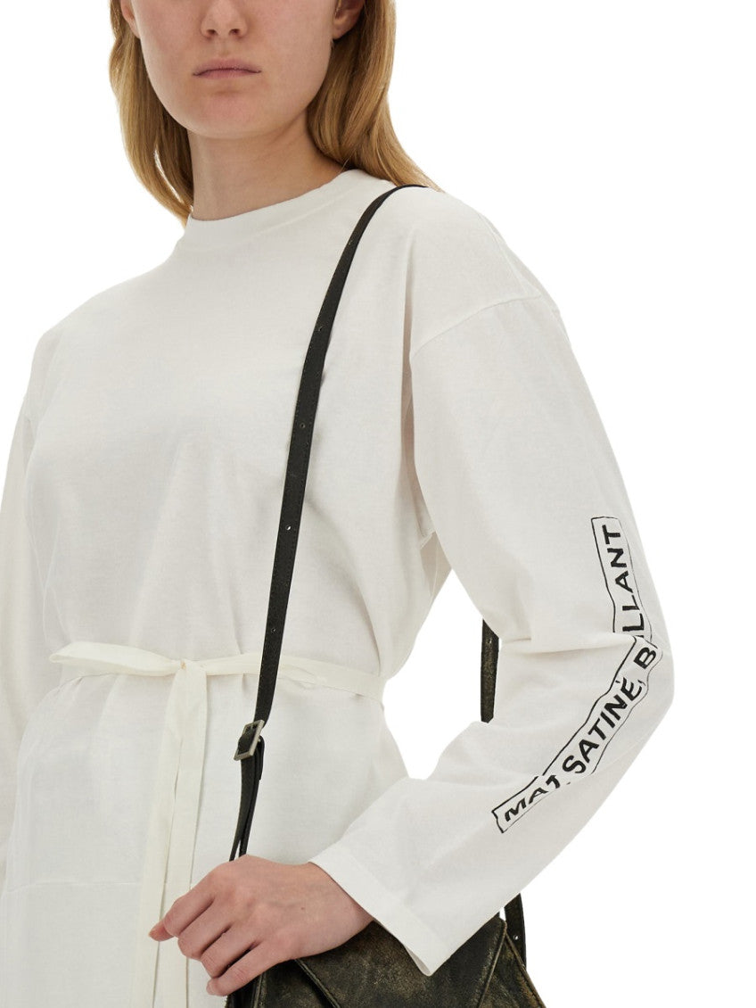 White Solid Round Neck T-Shirt 3