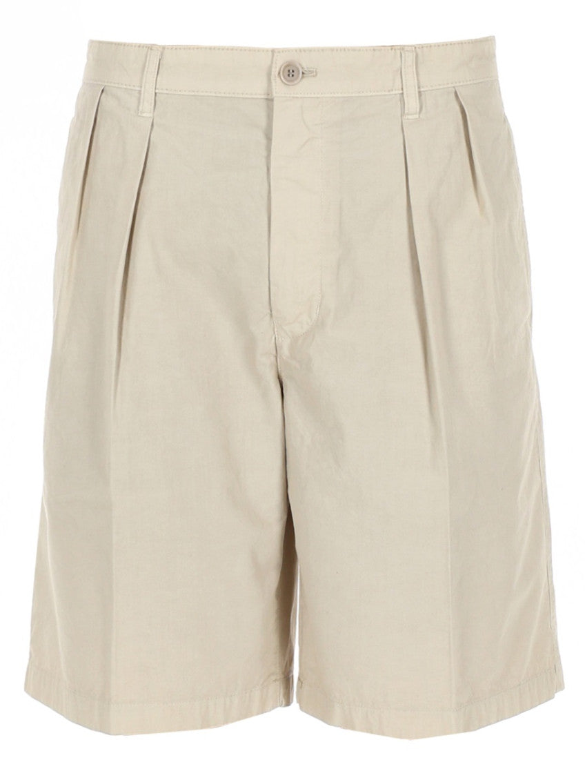 Beige Solid Shorts 1