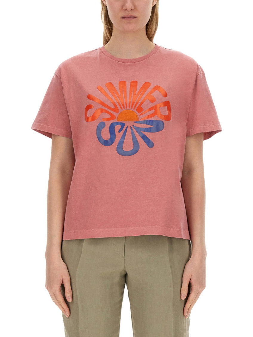 Pink Graphic Crew Neck T-Shirt 1