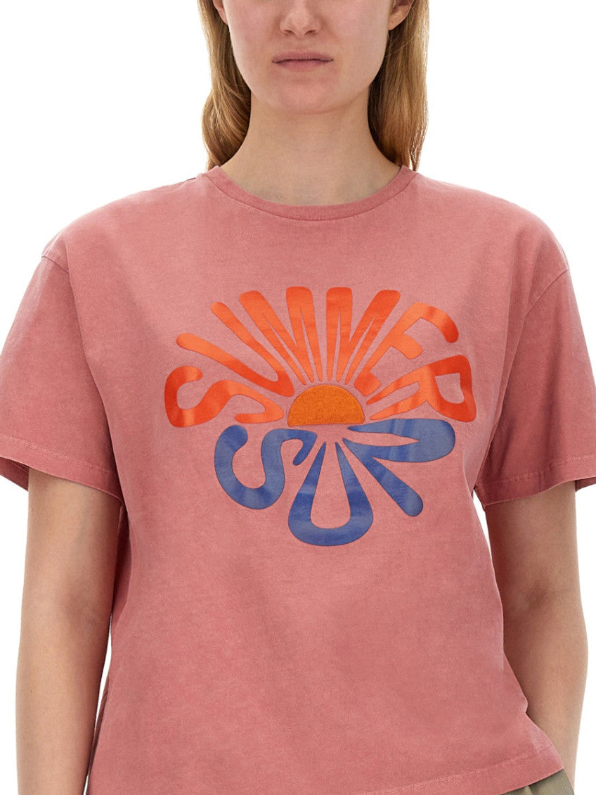 Pink Graphic Crew Neck T-Shirt 3