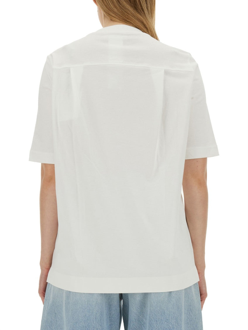 White Solid Crew Neck T-Shirt 2