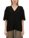Black Solid V Neck T-Shirt 1