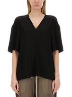 Black Solid V Neck T-Shirt 1