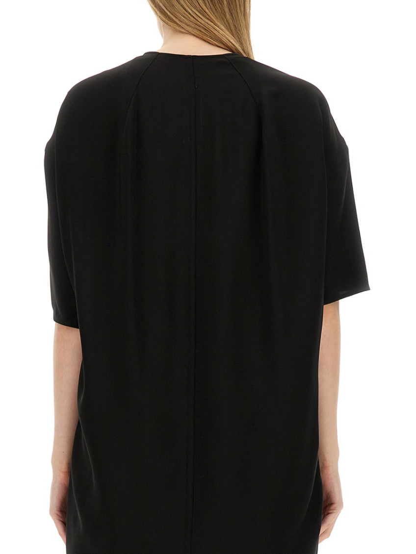 Black Solid V Neck T-Shirt 2