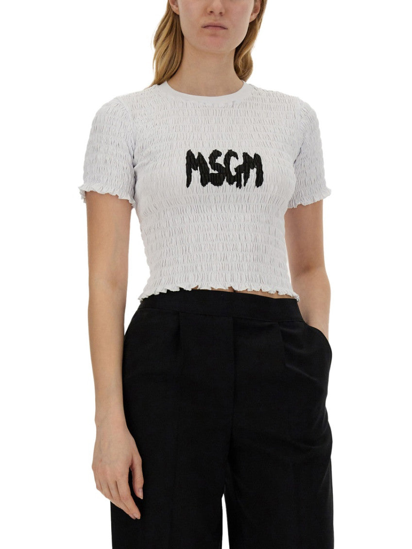 White Logo Crew Neck T-Shirt 3