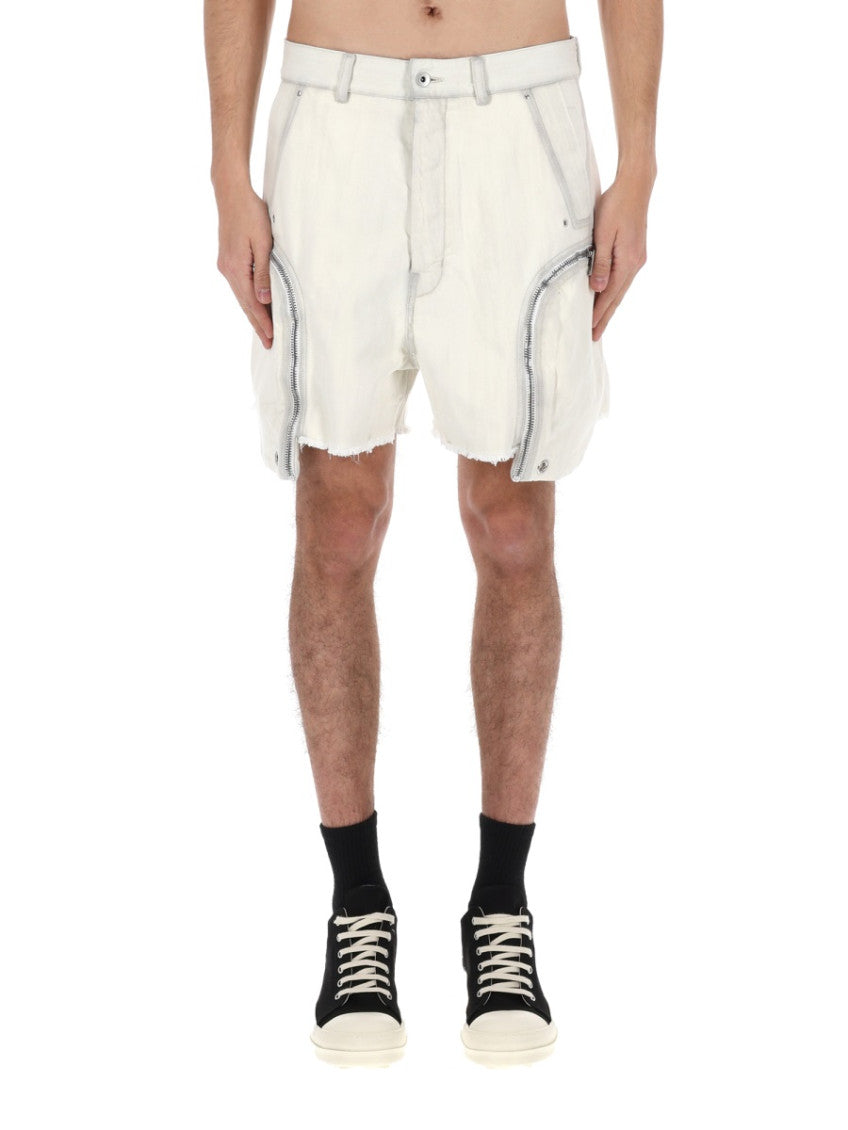White Solid Shorts 5