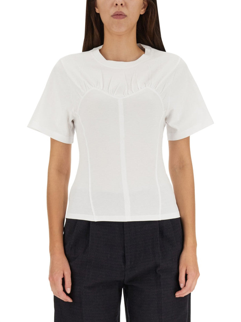 White Solid Crew Neck T-Shirt 1